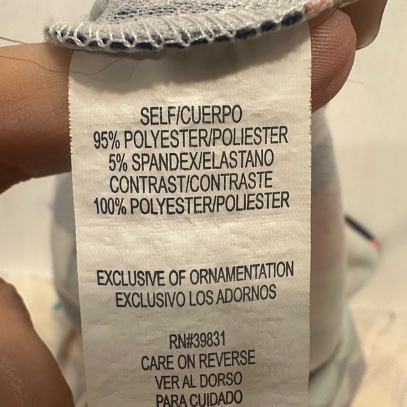 My Michelle Girls Chevron Knit Dress Size 10 Orange Teal Navy Short Sleeve - Picture 7 of 8